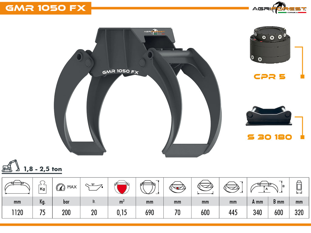 AGRIFOREST GMR 1050FX Log Grapple